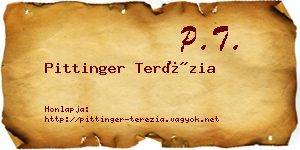 Pittinger Terézia névjegykártya